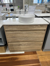 Timber Floor Mount Vanity w/ Flat Stone Top - 900x460mm (Floor Display)